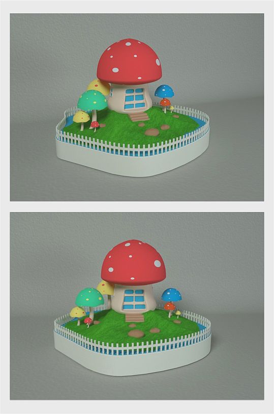 蘑菇房子美陈设计