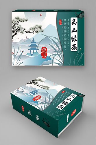 高山绿茶中国风礼盒