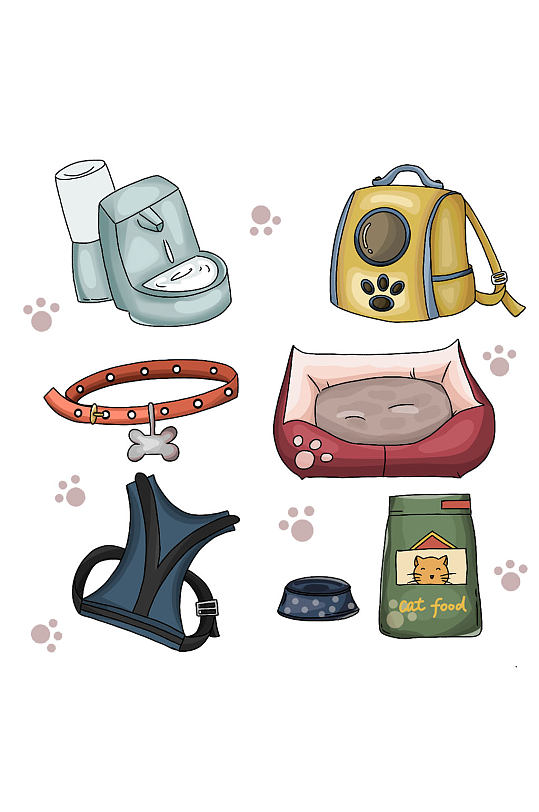 卡通手绘宠物用品-众图网