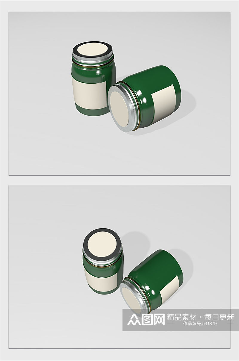 绿色简约小瓶子模型素材