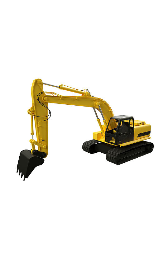 黄色挖掘机模型素材-众图网