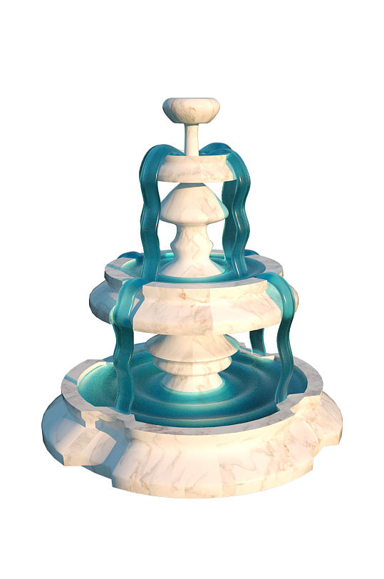 公园喷泉c4d模型