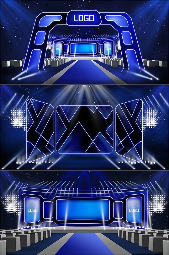 蓝色时尚舞美设计-众图网
