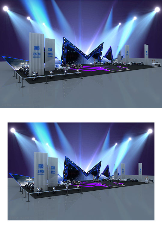 蓝色灯光舞台设计