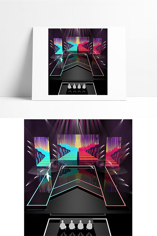 彩色科技时尚舞台设计-众图网