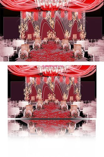 红色中式婚礼舞美设计