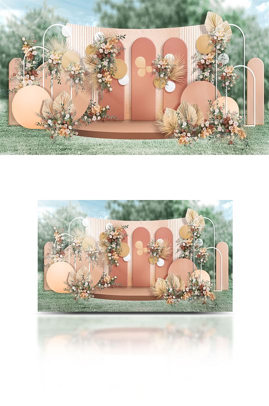 清新粉色舞美设计-众图网