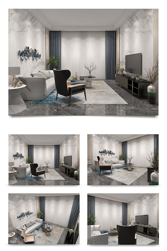 典雅客厅室内装修-众图网