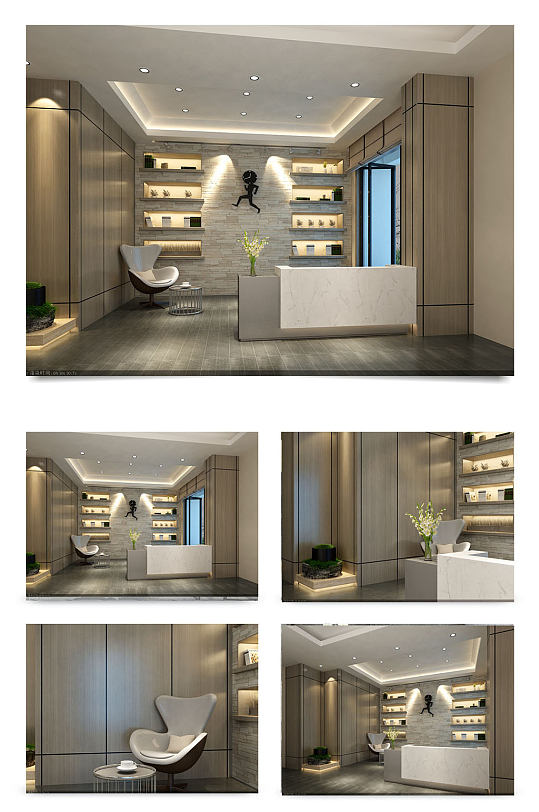 时尚简约酒店吧台设计-众图网