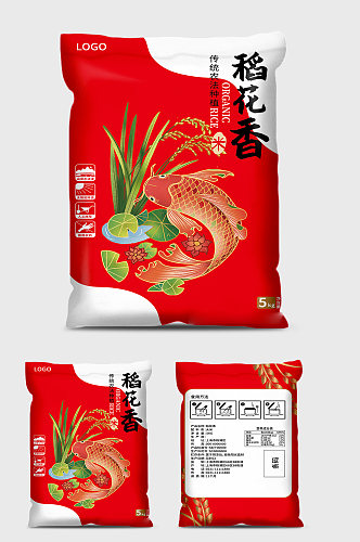 红色稻花香大米包装