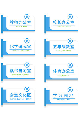 蓝色校园教室门牌 教室门牌