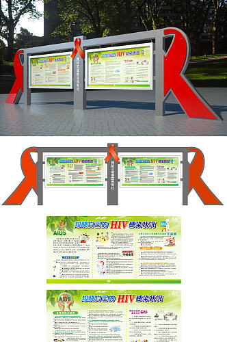 HIV艾滋病预防宣传医院异形展板