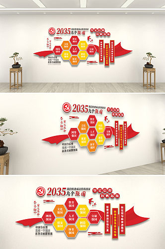 红色大气2035党建文化墙