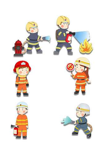 消防员安全素材元素