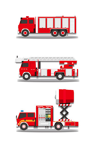 红色消防车素材元素