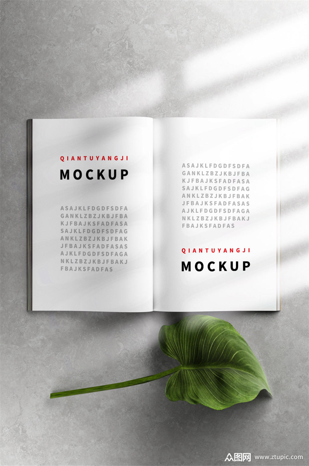 白色时尚画册书页内页样机素材