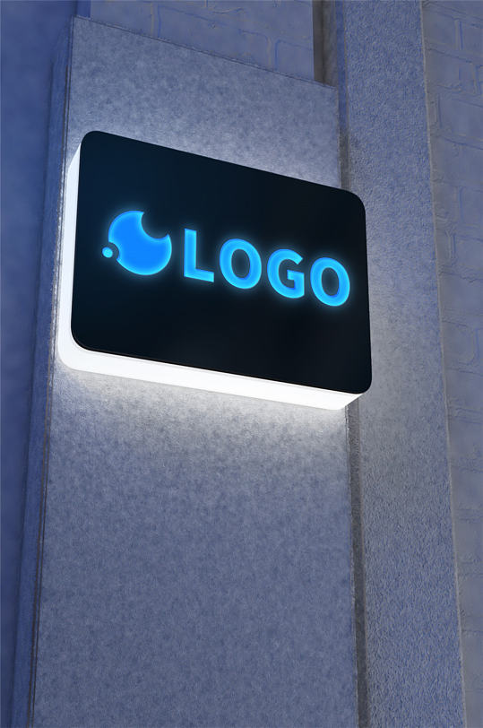 时尚店招LOGO样机发光门牌 门牌样式-众图网