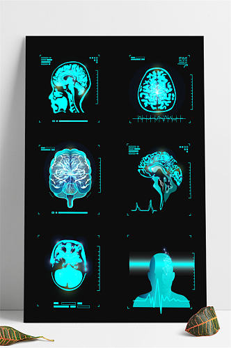 医疗大脑内视图素材大脑分析图