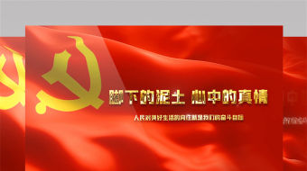 红色党建旗帜视频-众图网