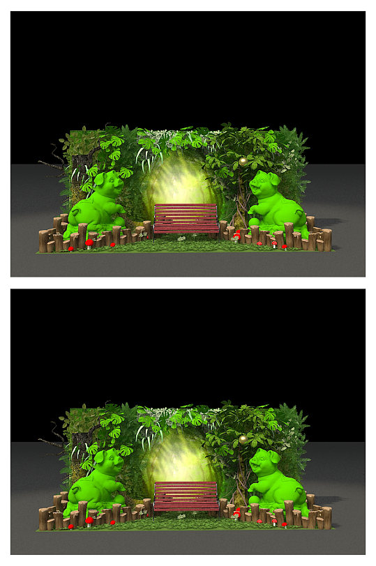 綠色夏季植物美陳設(shè)計