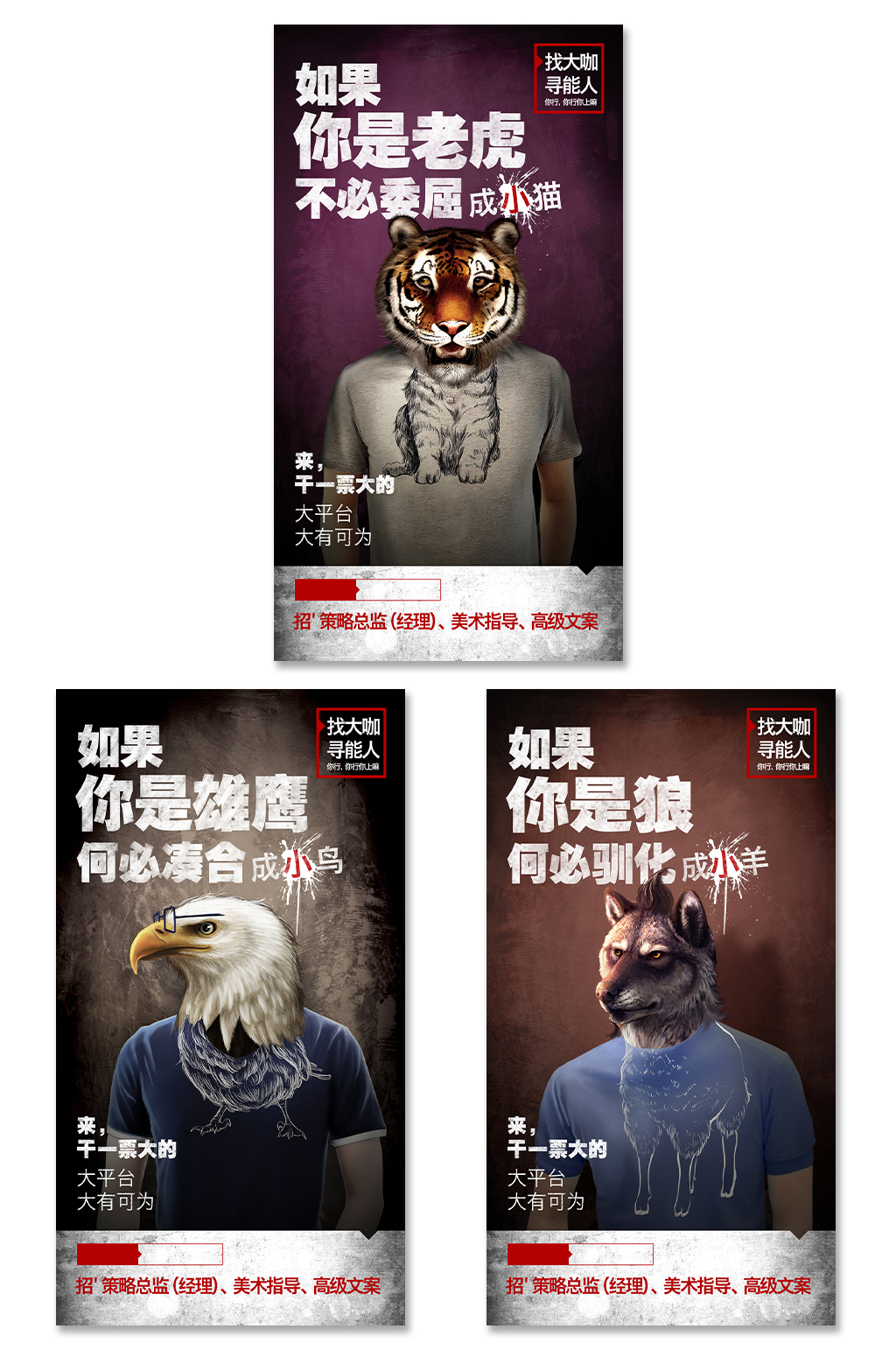 动物合成招聘海报套图