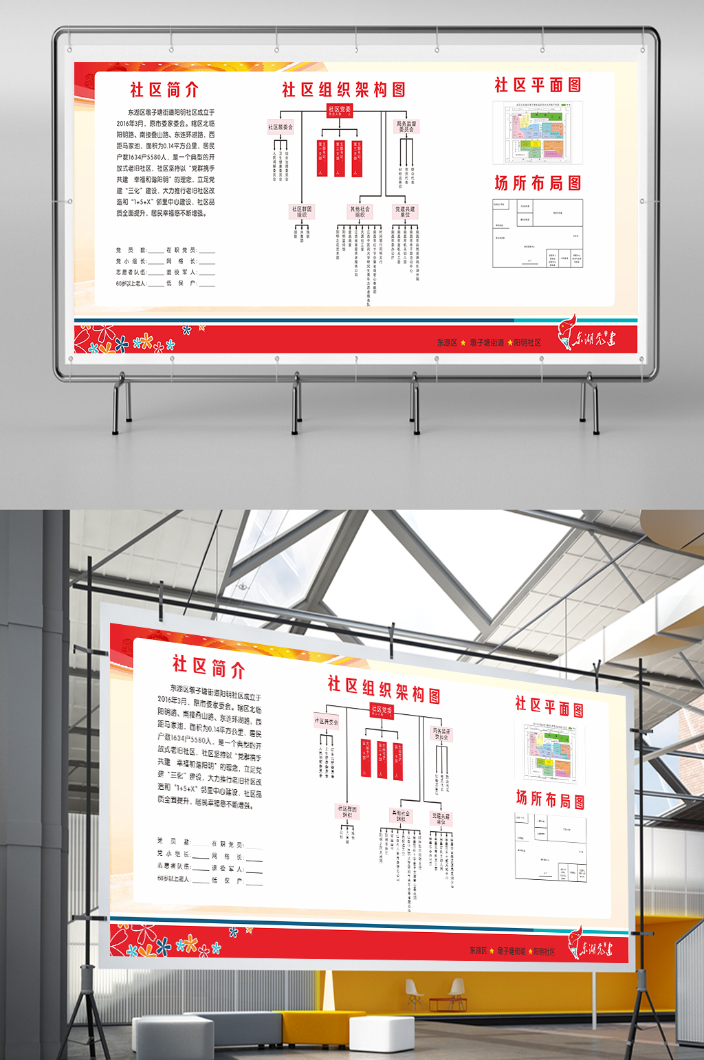 社区党建三化简介组织架构平面图素材