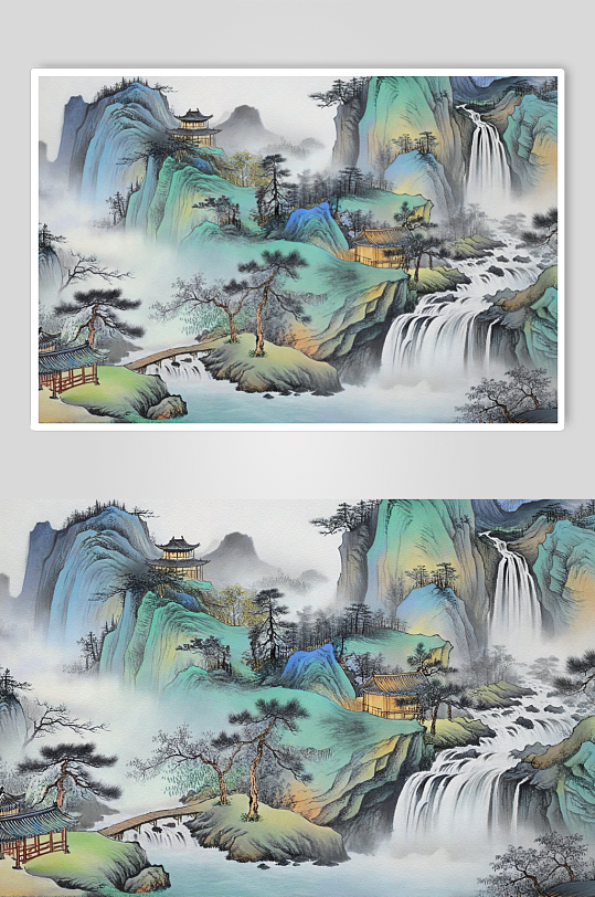 水墨山水电视背景墙