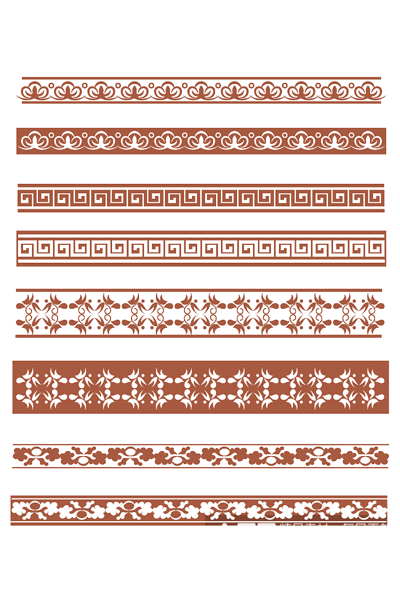 中国风古典花纹花边文本分割线素材