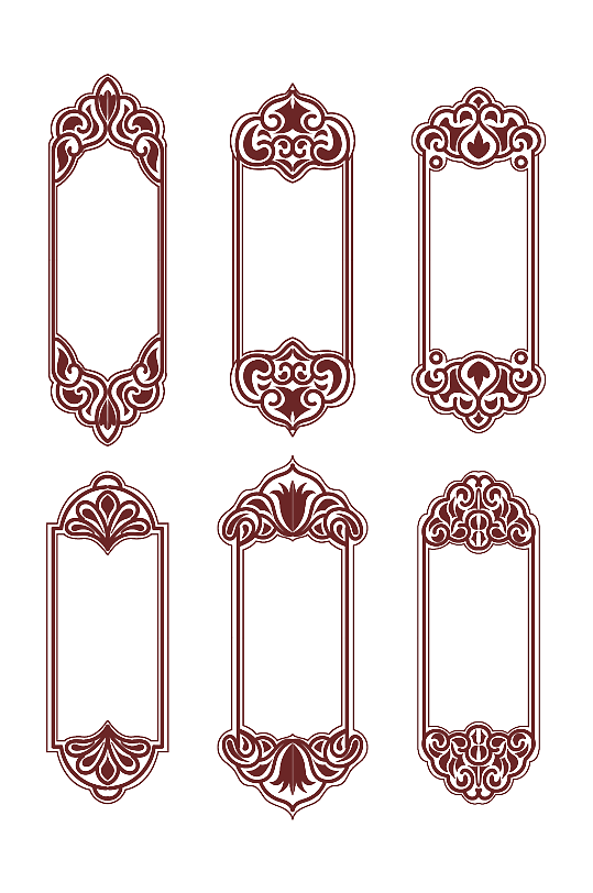 中国风古典祥云纹边框雕刻文化墙标题框