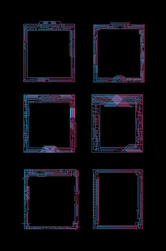 科技感渐变线条边框
