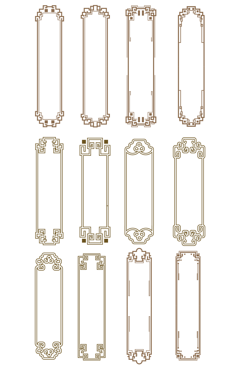 中国风古典祥云纹文化墙雕刻边框标题框素材