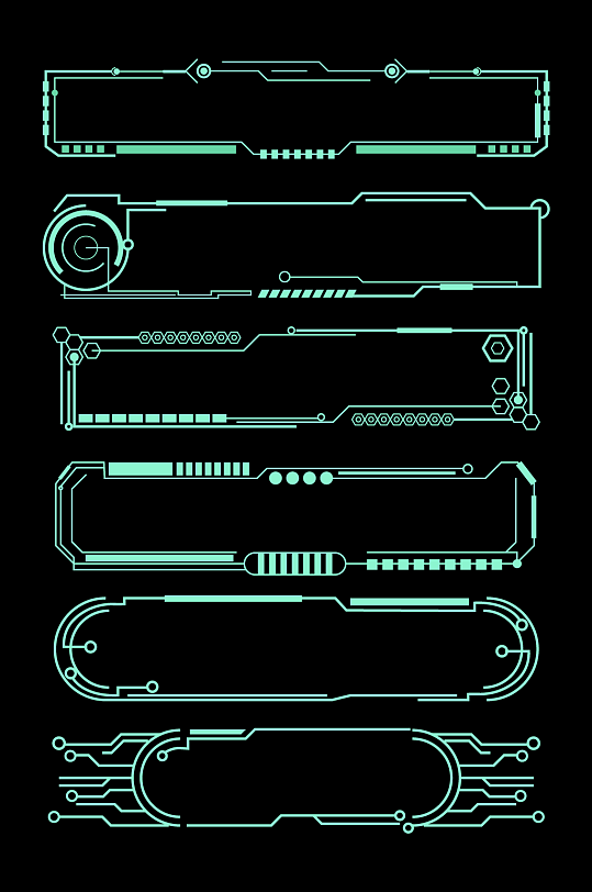 现代科技感线条边框元素