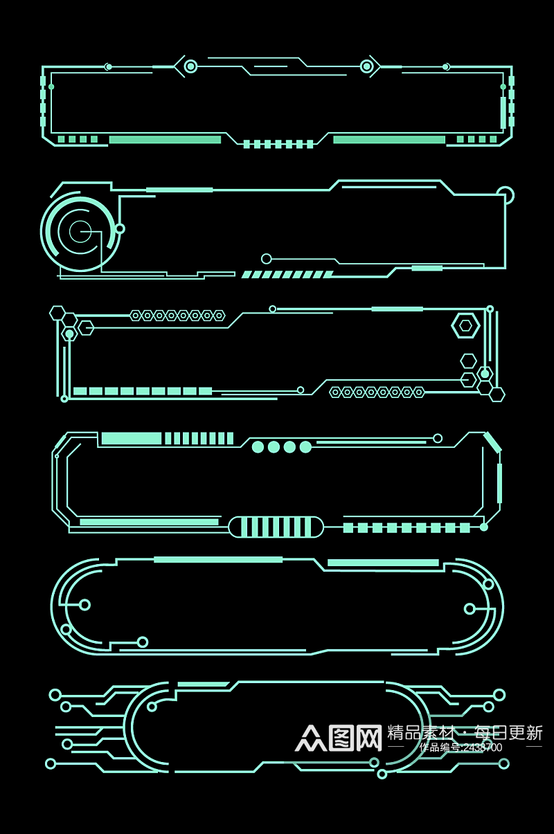 现代科技感线条边框元素素材