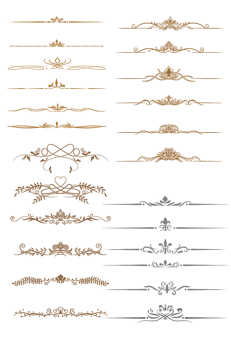 欧式古典文艺复古花纹花边文本分割线边框素材
