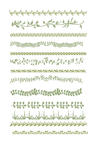 手绘小清新绿叶子花纹花边手帐边框