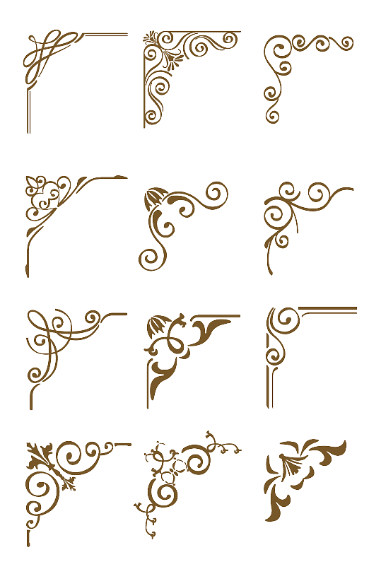 中式欧式古典花纹花边雕刻边框边角