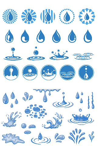 卡通简约水滴元素