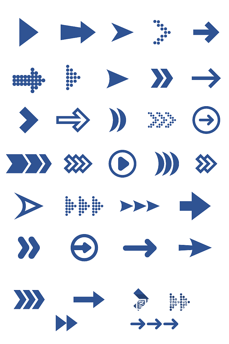 商务简约箭头方向指向图标标签素材