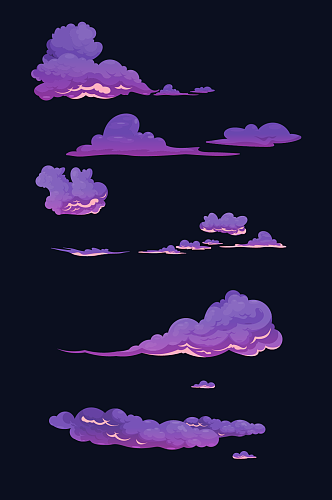 紫色云朵晚霞朝霞元素