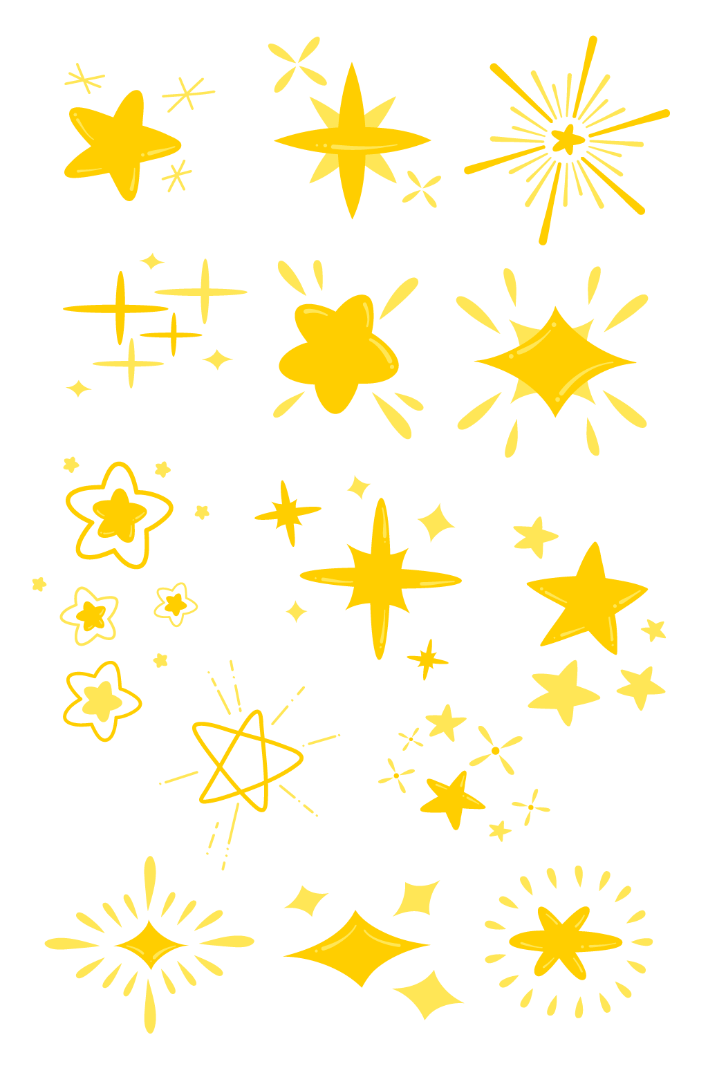 卡通星星月亮手绘装饰漂浮元素