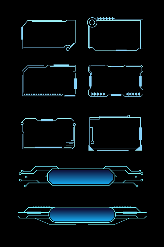 商务科技渐变边框标题框文本框-众图网
