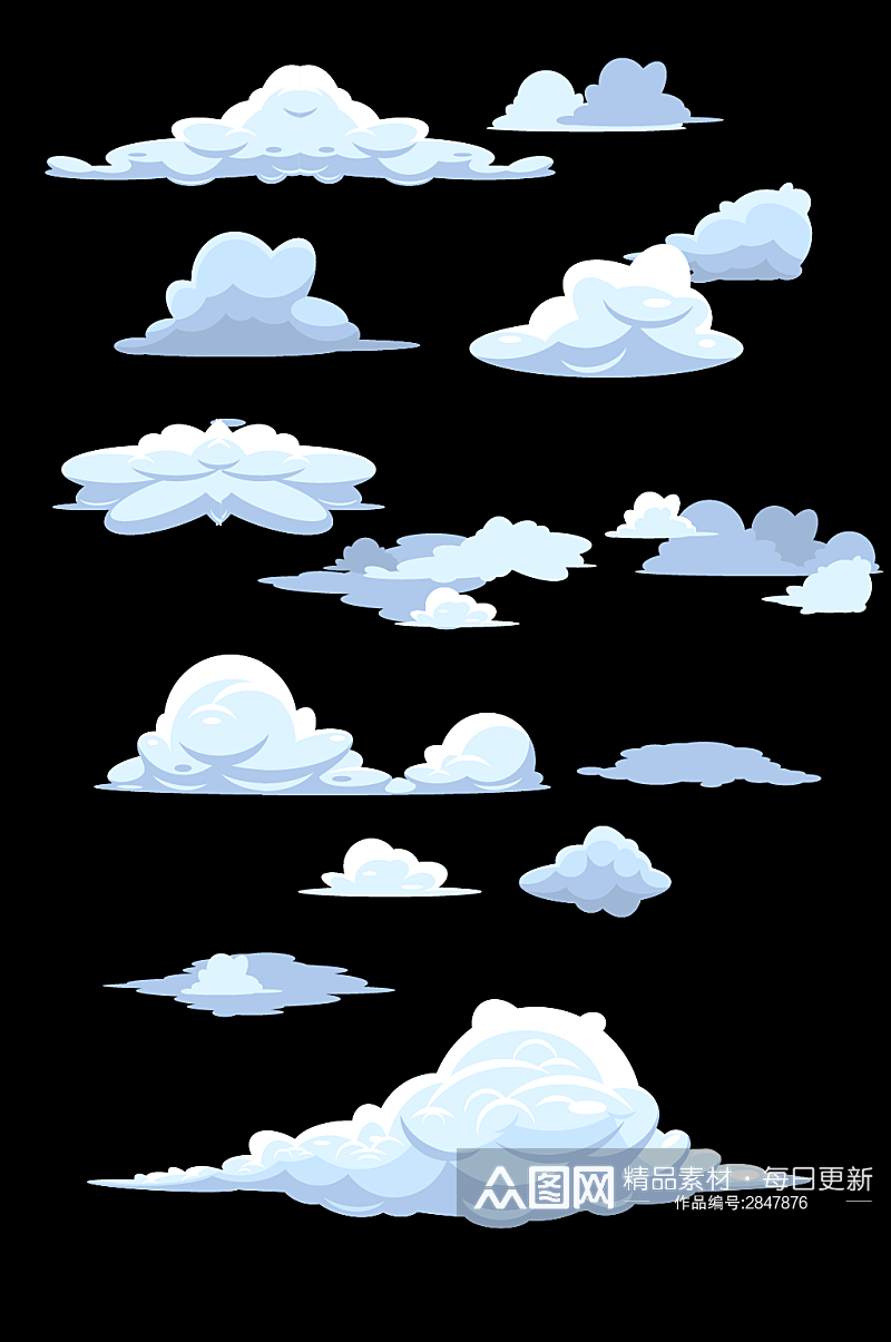 卡通手绘云朵白云元素素材