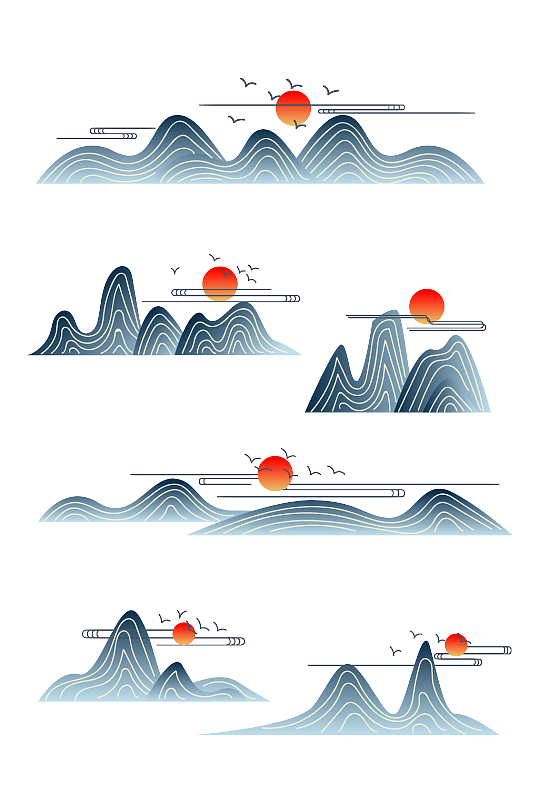 水墨山纹云纹图片-水墨山纹云纹素材下载-众图网