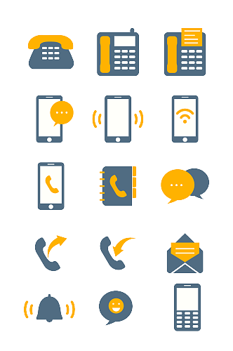 商务电话名片联系方式图标icon