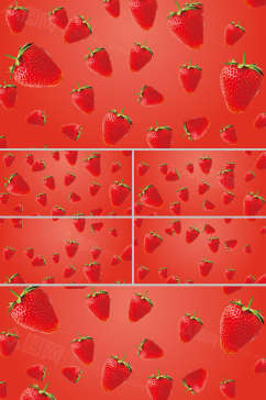 清新草莓下落循环水果动画4K视频AE模板