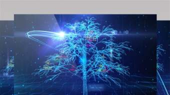 蓝色大气科技树互联网数据展示片头AE模板-众图网