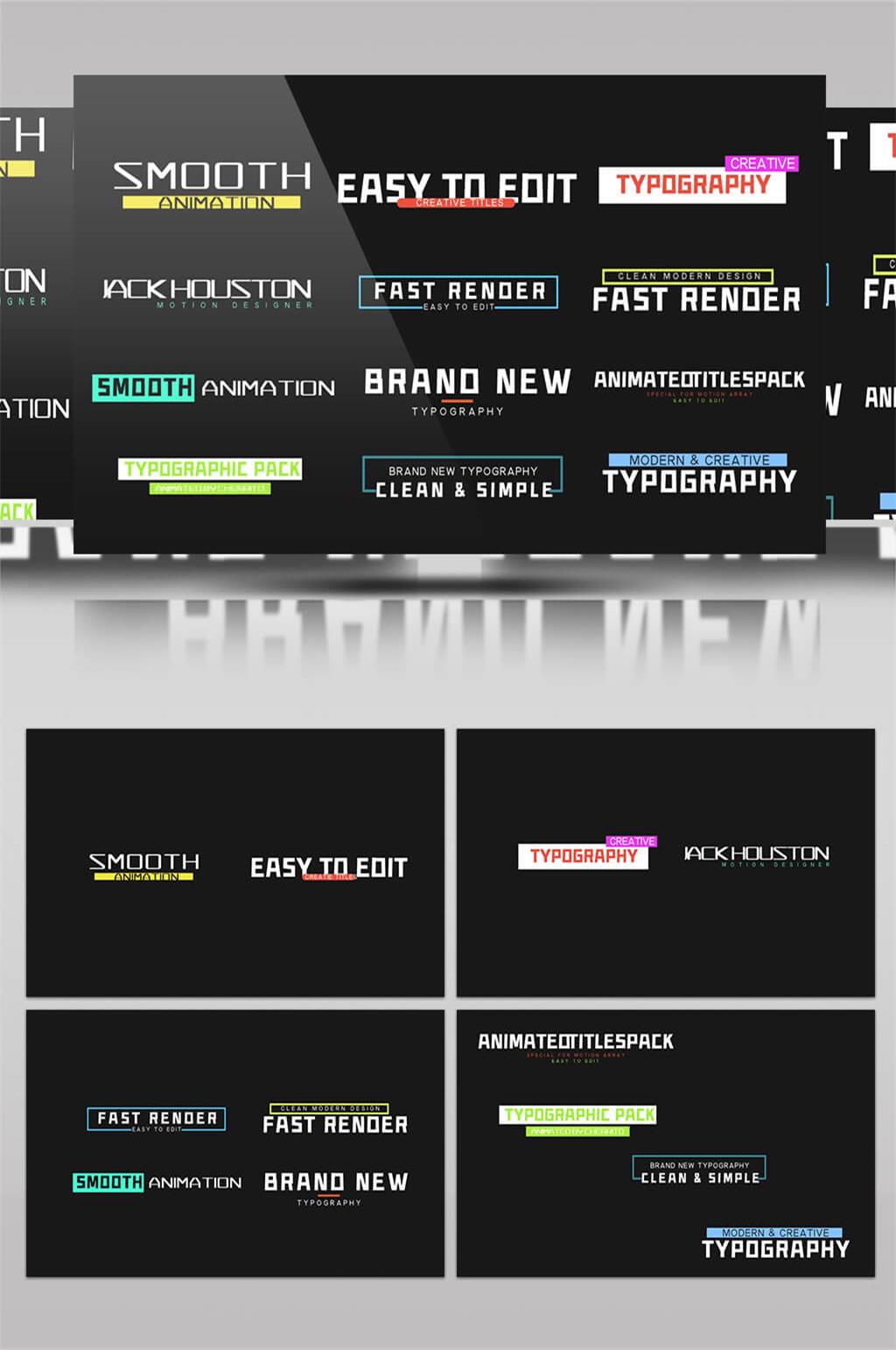 12组简约现代字幕标题文字动画包pr模板素材