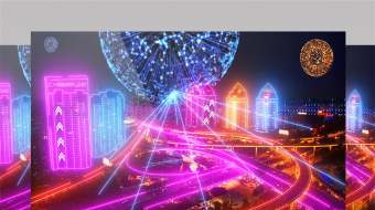 4K赛博朋克霓虹城市夜景动态大楼车流视频特效夜晚视频-众图网