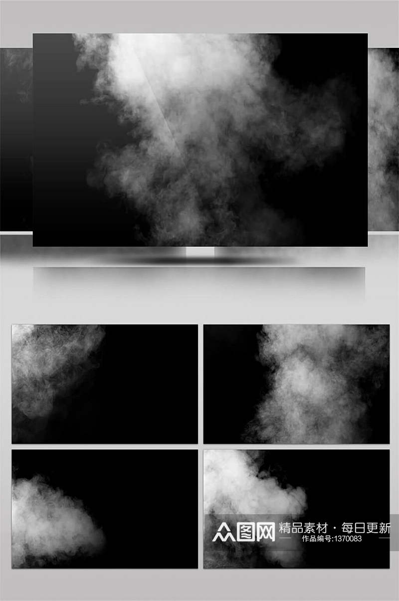 多组4K白色烟雾飘散视频素材AE模板素材
