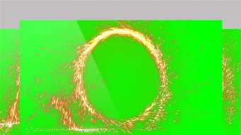 红色火花光圈旋转粒子传送门特效绿屏素材-众图网